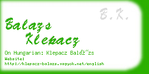 balazs klepacz business card